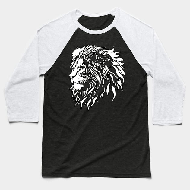 lion animal design Baseball T-Shirt by lkn